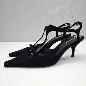 NEW Jeffrey Campbell Petit Pumps Womens 10 Black Suede Kitten Heel Pointed Toe